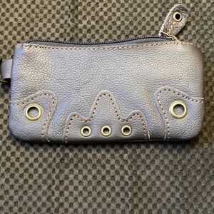 American Leather brown Leather Coin Purse with Grommet Details